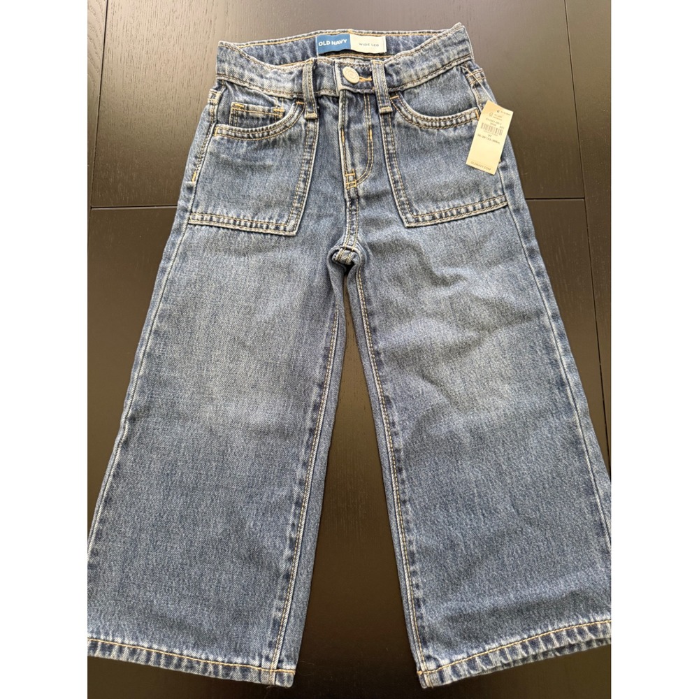 NWT Old Navy Toddler Wide-Leg Jeans Size 3T Blue 100% Cotton Denim - Picture 7 of 12